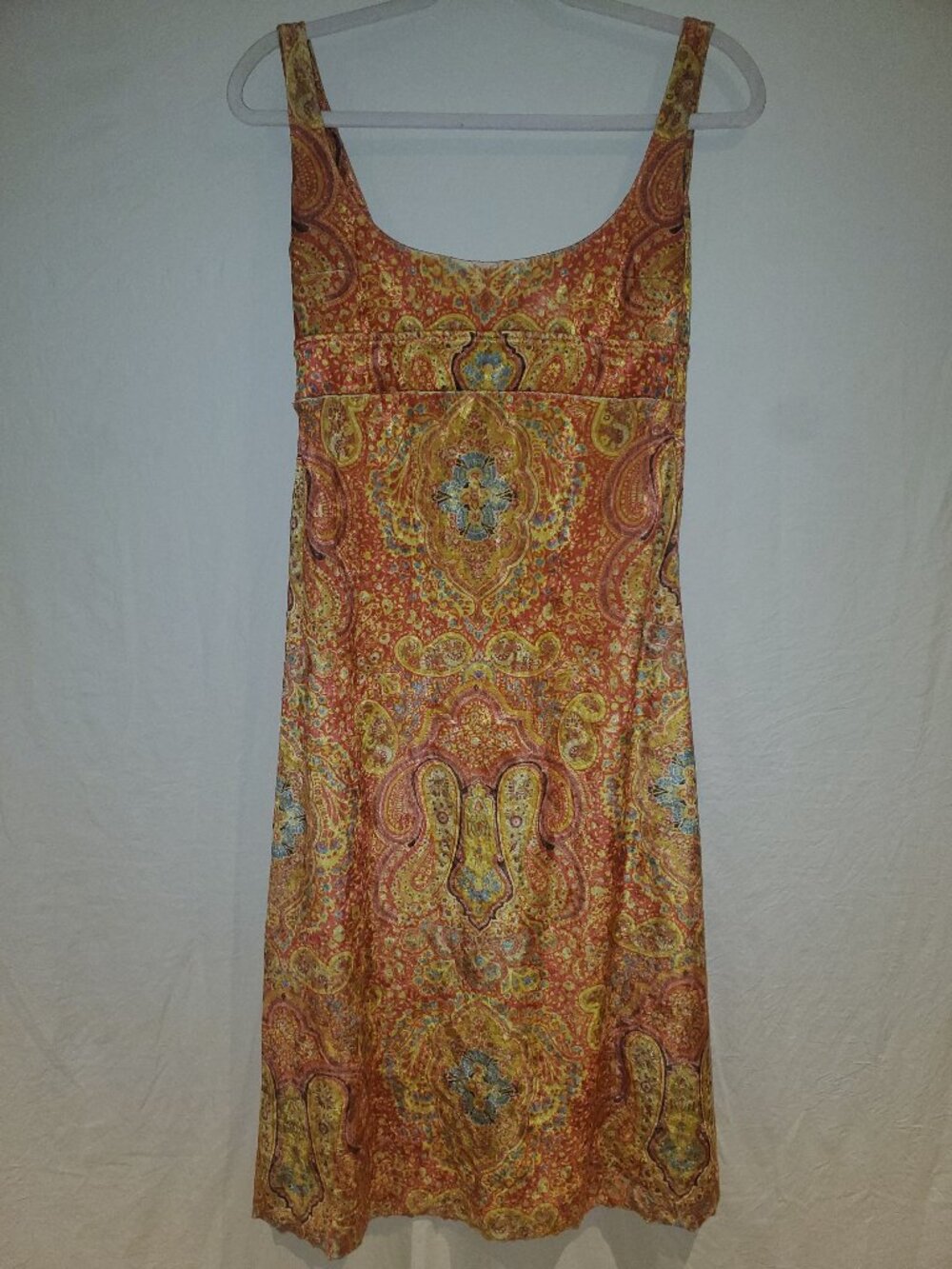 Vintage Handmade 60s/70s Paisley Velvet Dress Small